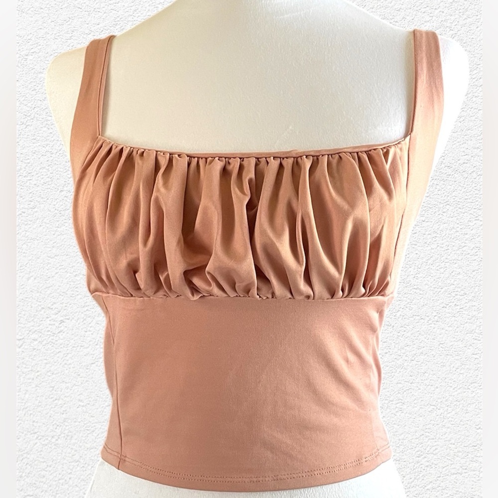 Cotton On Women's Cropped Tank Top  Luxe Open Neck Top Med